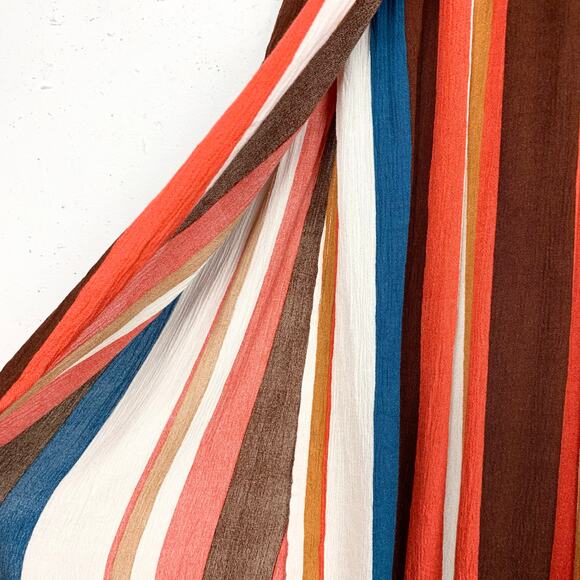 Elan Striped Maxi Cover Up Dress Plunging Bodice Slit Skirt Stripe Size Small - Picture 8 of 12